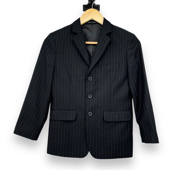 Calvin Klein Boys Black Pin Striped Suit Set Sz. 10 Party, Formal, Wedding - Picture 1 of 11